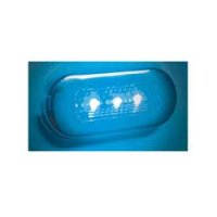 70mm 3LED ステンレススチール アクセントライト（ブルー）