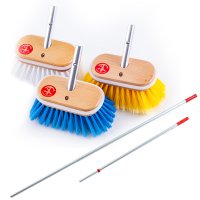 【3種類ブラシ+2種類ハンドル】プレミアムデッキブラシ 6インチ(15cm)スーパーコンビセット