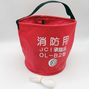 画像1: 法定備品 オーシャンOL－Ｂ型消火用 赤バケツ 船検用JCI認定品