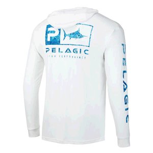 画像1: ペラジック　アクアテック ICON フード ロング Tシャツ ドラドブルー
