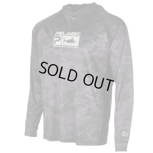 画像1: 《シーズンセール 50%OFF》ペラジック　アクアテック  ヴェポテック フィッシュカモ フード  ロング Tシャツ