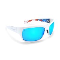 ペラジック　LIGHTHOUSE POLARIZED MINERAL レンズ サングラス  ホワイト アメリカモ（レンズブルー）