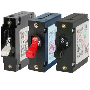 画像1: BLUE SEA SYSTEMS　20Aサーキットブレーカー付スイッチ ホワイト・ブラック・レッド レバ－
