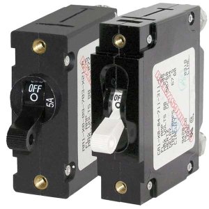 画像1: BLUE SEA SYSTEMS　15Aサーキットブレーカー付スイッチ ホワイト・ブラック レバ－