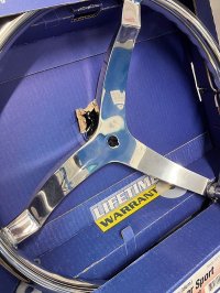 《センターナット無し》シュミット　スポーツステアリングホイール約34cm　ノブ付き