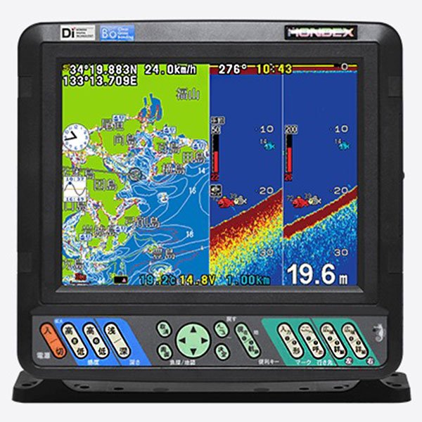 ホンデックス 8.4型 GPS 魚探 HE-8S GPSアンテナ内蔵仕様 600W 50 200KHz 2周波 魚群探知機