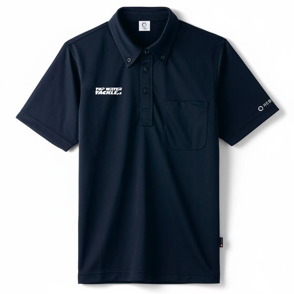 画像1: REBORN CODE トップウォータータックルズコラボ リカバリー 半袖ポロシャツ ネイビー (1)